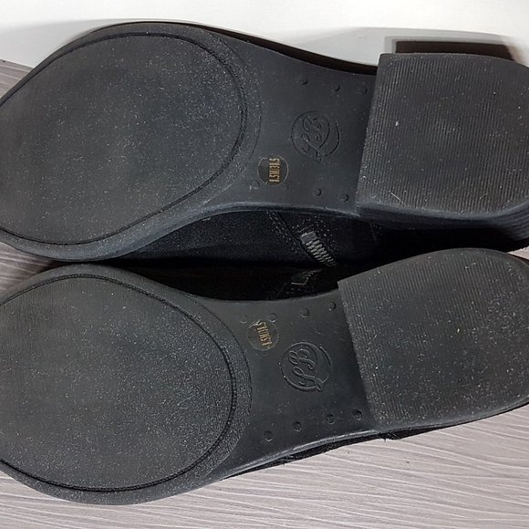 Lucky Brand Beniee Bootie Black Suede Dual Zip Womens Size 8.5 / 38.5 - Picture 7 of 8